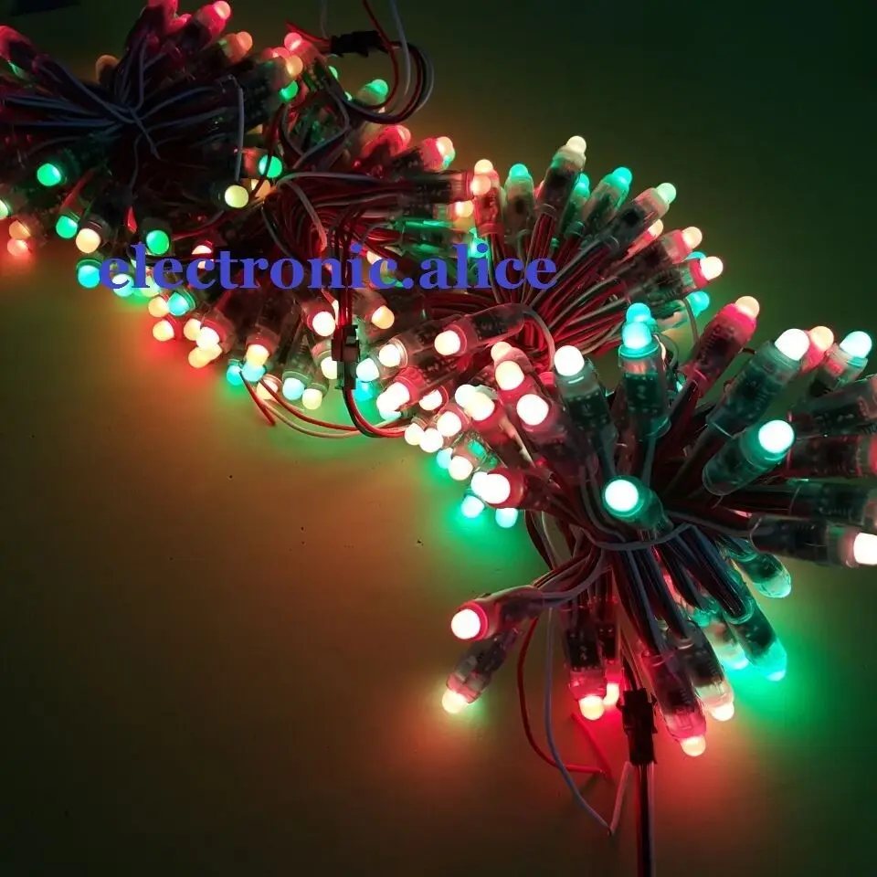 50pcs-250PCS WS2811 RGB Full Color Pixels 12mm Addressable LED String+T1000S Controlle |