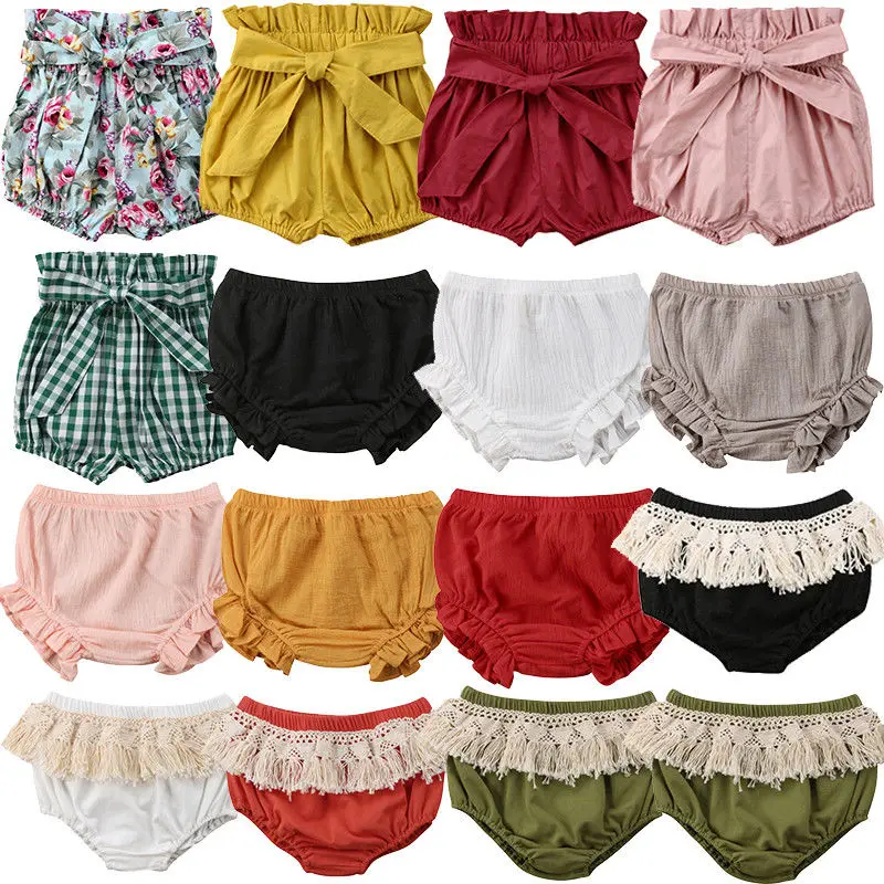 

2018 Toddler Infant Baby Boy Girl Kid Tassel Solid Pants Shorts Bottoms PP Bloomers Summer Cute Panties