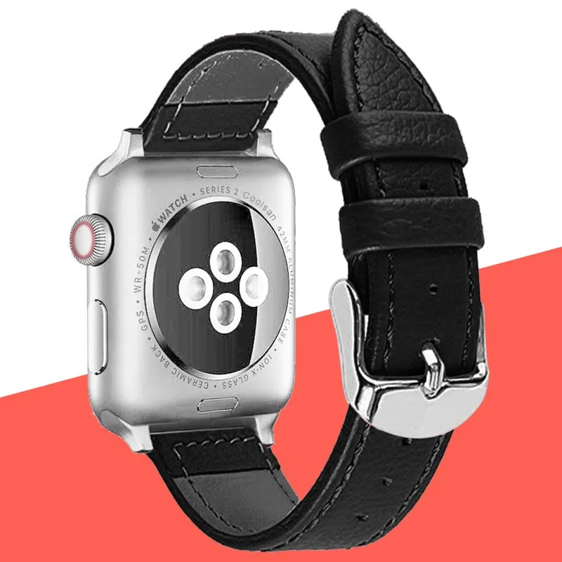 Ремешок из натуральной кожи для Apple Watch Band 42 мм 38 iWatch series 4/3/2 40 44 мм|Ремешки часов| |