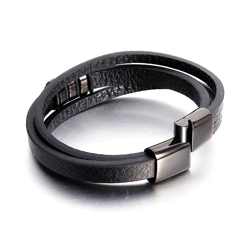 Модные пояса из натуральной кожи браслет для мужчин Jewelry панк Нержавеющая сталь
