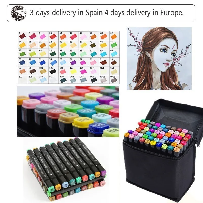 Double-headed alcohol Oily Marker Pen Nib Student painting Art school Horticultural Landscape Design 168 color | Канцтовары для