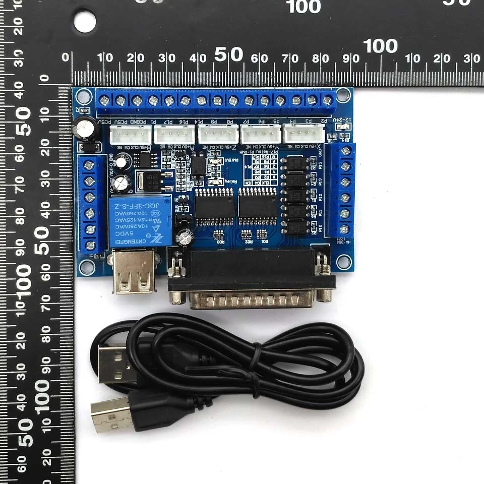 5 осевая CNC плата с USB кабелем для драйвера шагового двигателя MACH3 параллельное