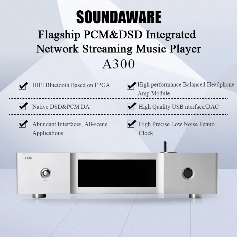 Soundaware флагман PCM & DSD Встроенный сетевой потоковый Hi Fi музыкальный плеер A300