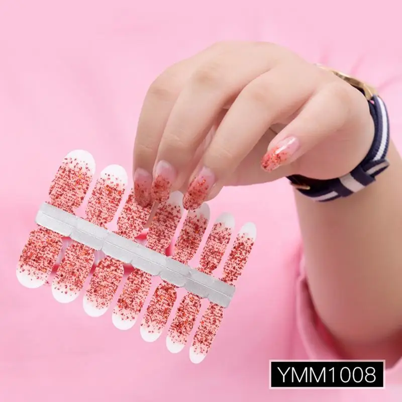1 шт. блестящий порошок стикер s ногтей Обертывания DIY полное покрытие винил для