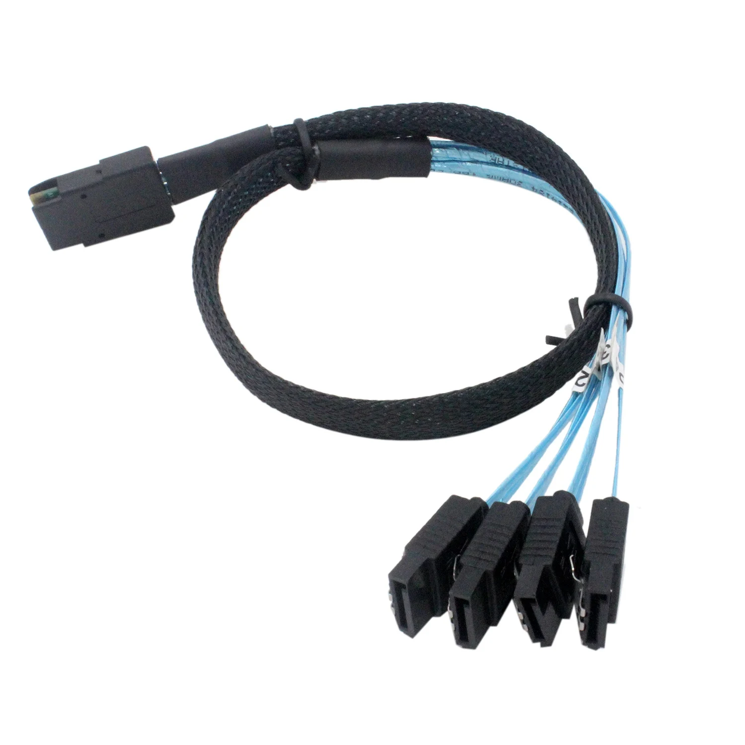 Top Mini SAS 36Pin SFF-8087 Male To 4 SATA 7Pin Female Cable Host/Controller Target/Backplane (0.5m) |