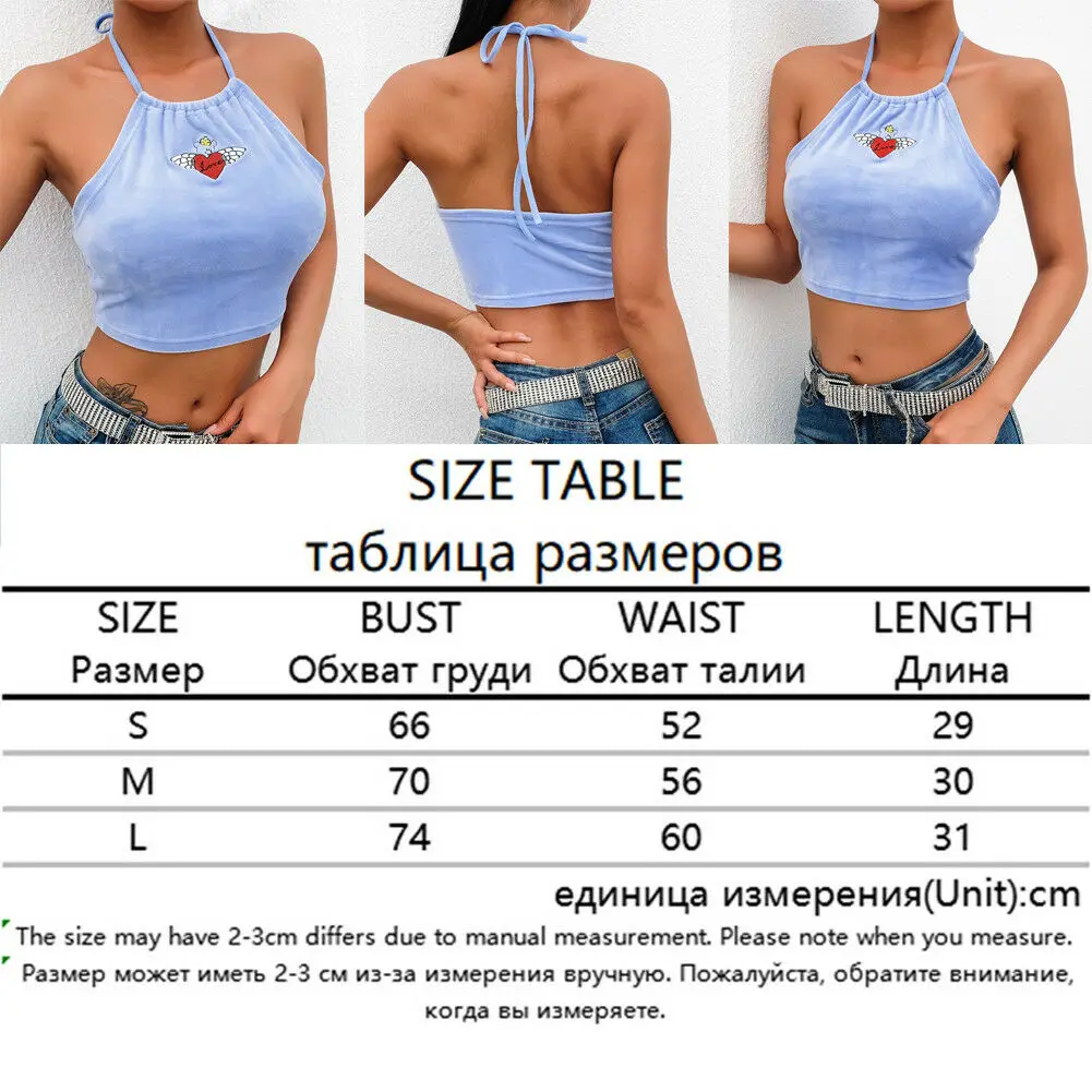 Женский бархатный укороченный топ на завязках синий Привлекательный Топ с