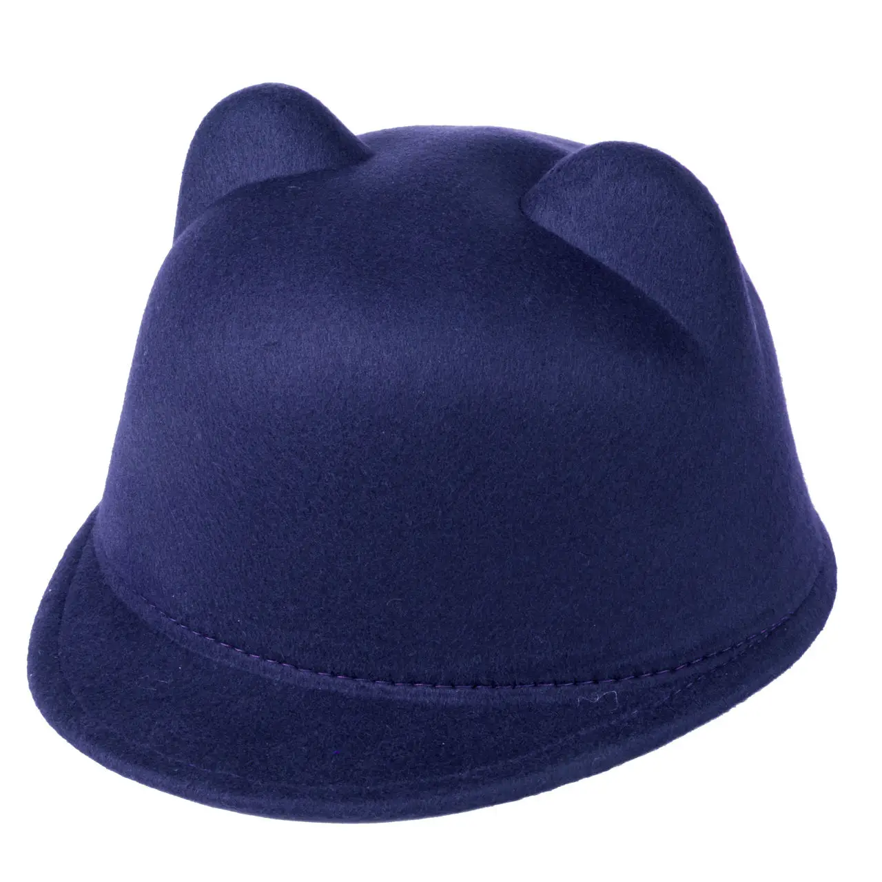 2019 Newest Style Winter Warm Kids Baby Girls Cat Ears Wool Derby Bowler Cap Solid 3D Vintage Costume Play Brim Hats | Детская одежда и