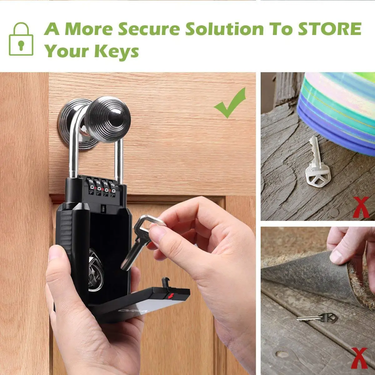 Combination Lock Box Key Storage 4-Digit Waterproof Indoor/Outdoor | Багаж и сумки