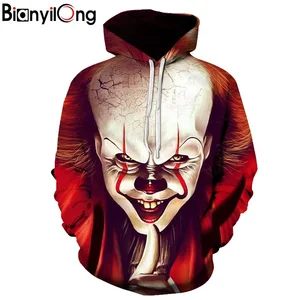 Толстовки с 3D принтом, мужская и женская одежда на Хэллоуин, креативный клоун, 3d принт, толстовка на молнии, индивидуальная толстовка с капюшоном