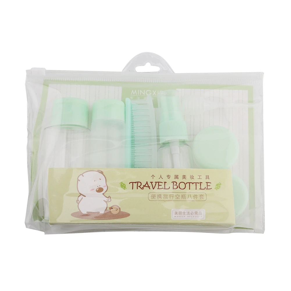 Home Travel Packing Transparent Bottles Set Lotion Shampoo Shower Container Folding Comb | Красота и здоровье