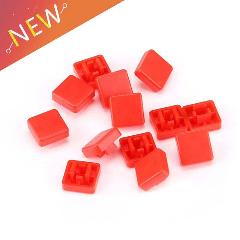 50pcs/lot Red rectangle Plastic Switch Caps For 12*12*7.3MM Micro SwitchTouch Button Lid Cover | Обустройство дома