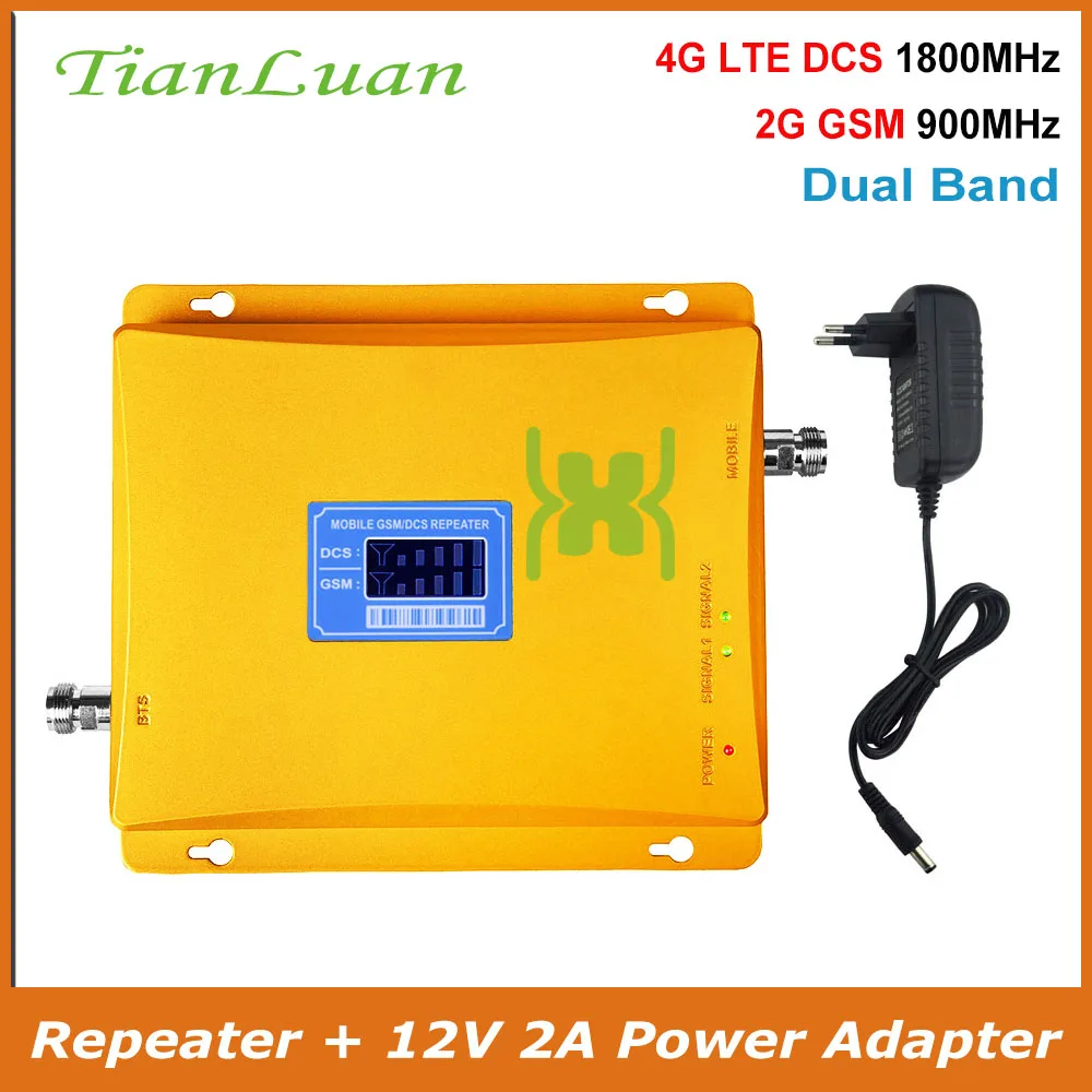 TianLuan GSM 900 МГц DCS 1800 двухдиапазонный усилитель сигнала 2G 4 аппарат не привязан к
