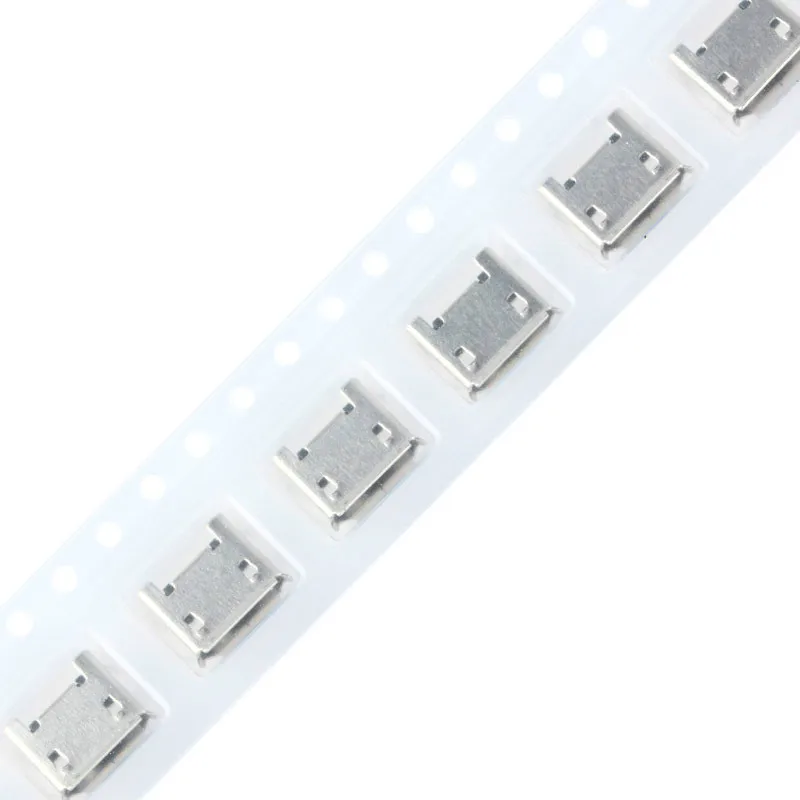 100 шт. Micro USB Тип B 5-контактный гнездовой разъем SMD 4 ножки 90 градусов для стола