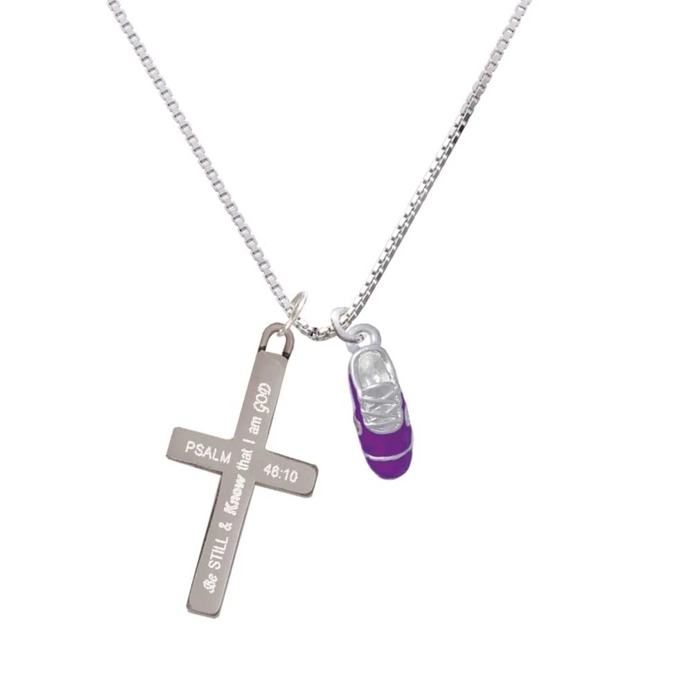 3 D фиолетовый беговая Обувь быть все еще и знать крест ожерелье|Подвески| |