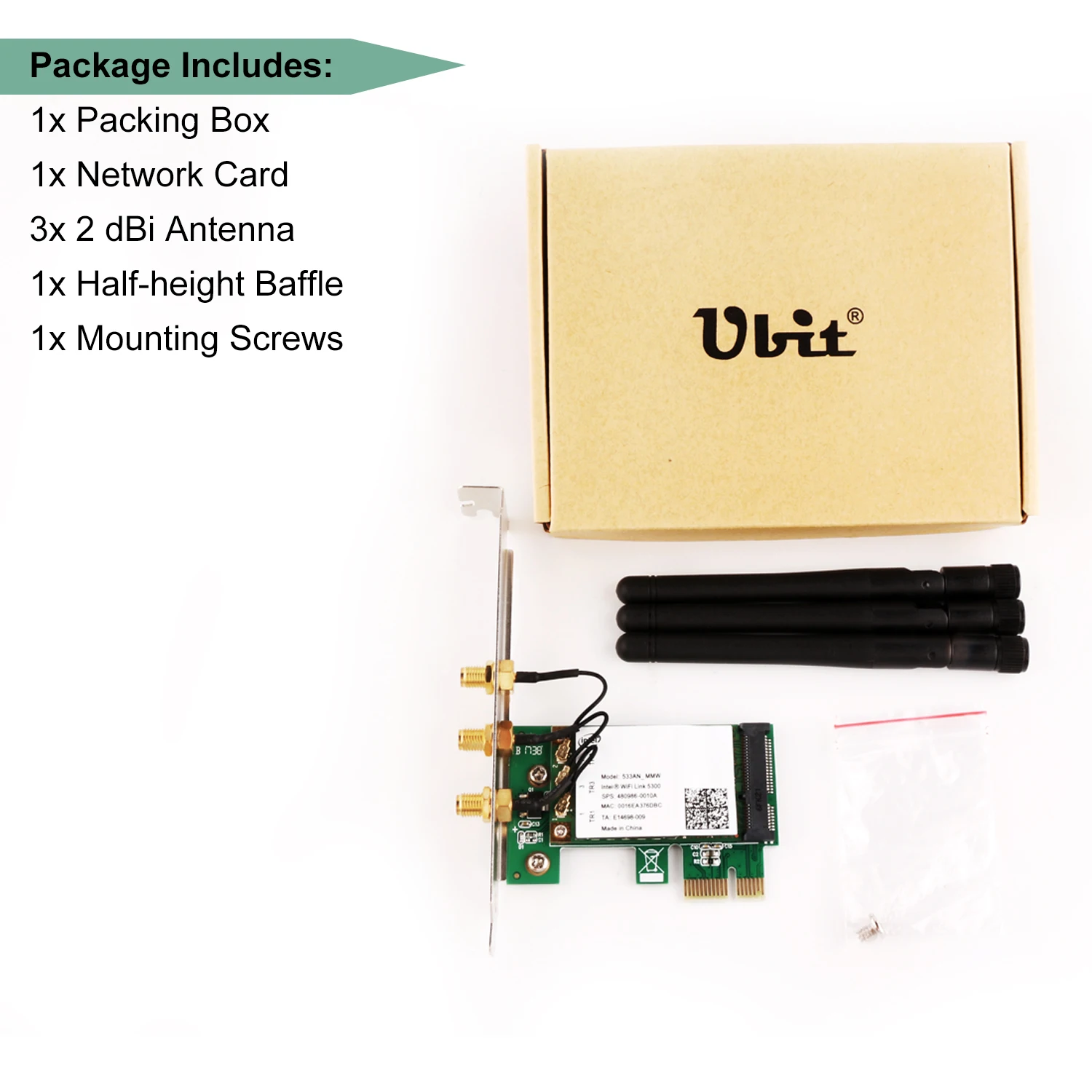 Wi-Fi  Ubit WIE5300 PCI-E    2  Wi-Fi