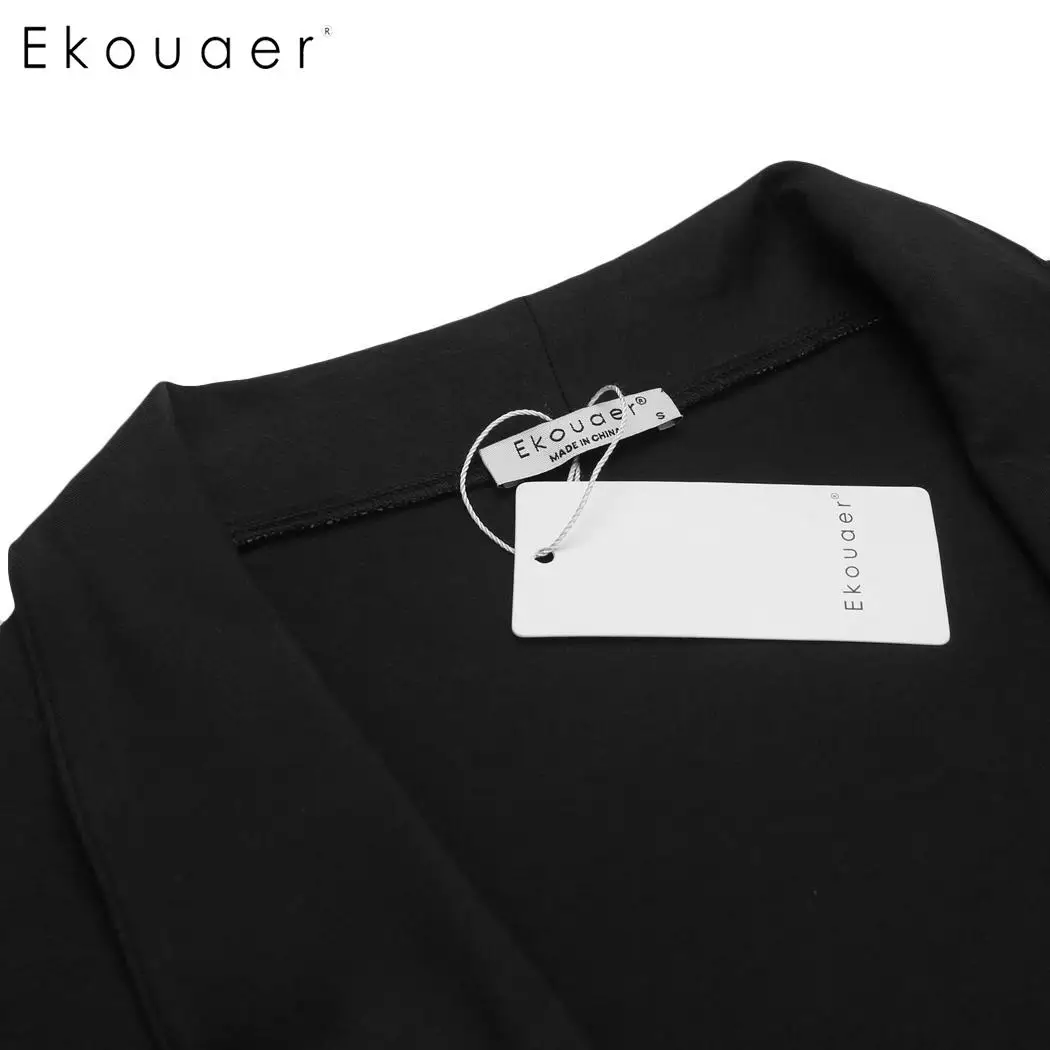 Ekouaer женский халат ночное белье с шалью воротник рукав 3/4 пояс короткий для женщин