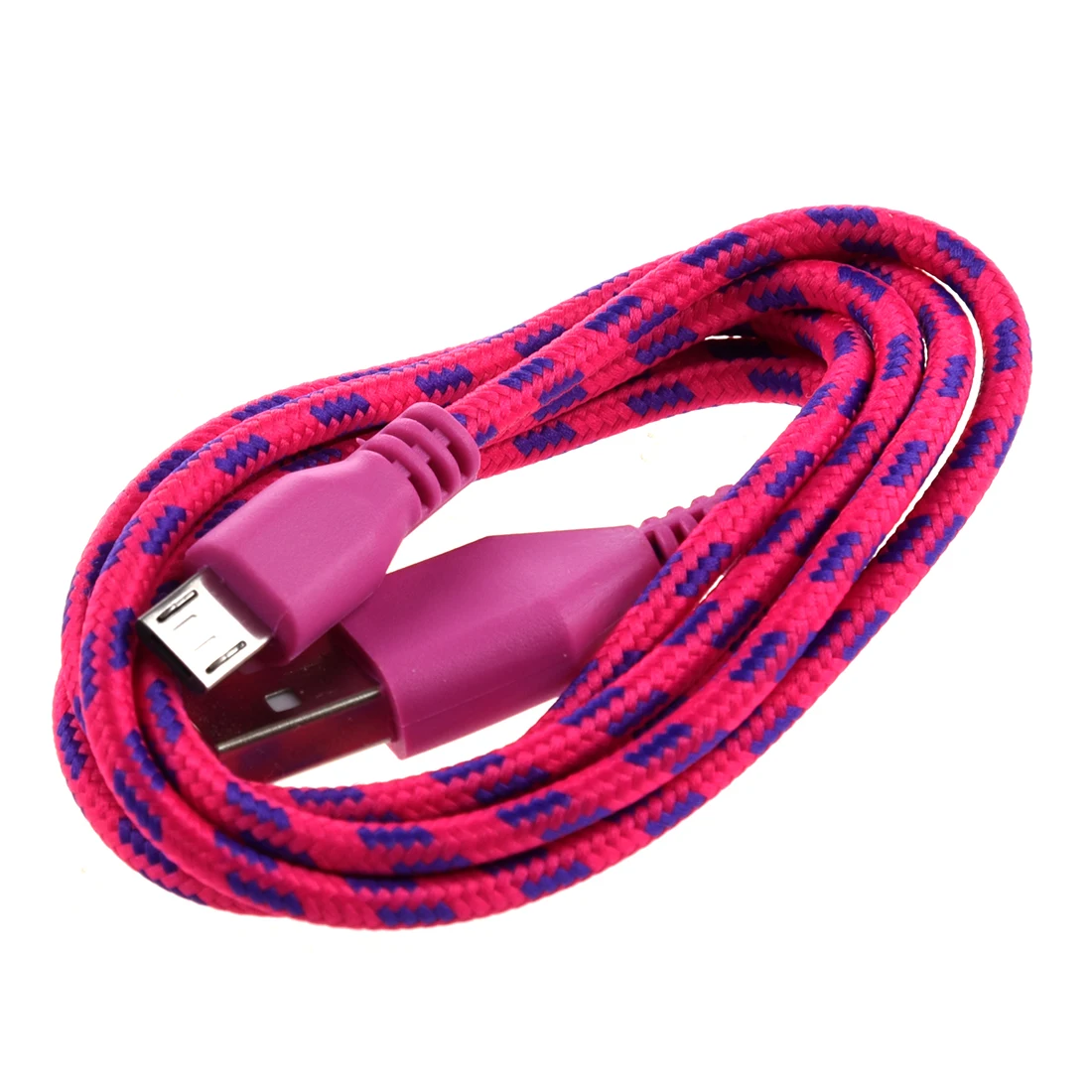 Плетеный тканевый мини USB кабель для зарядки и передачи данных сотового