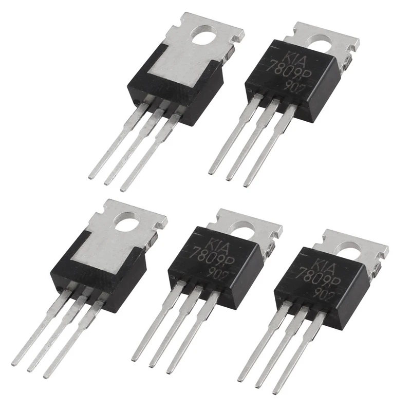 Postive регуляторы напряжения 5 шт. L7809CV 3 клеммы через отверстие 1 A 9 V черный