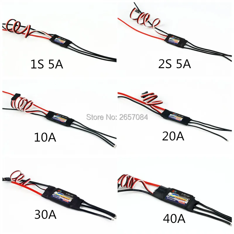Контроллер скорости двигателя AEORC E-Power ESC 1S5A 2S5A 10A 20A 30A 40A бесщеточный для