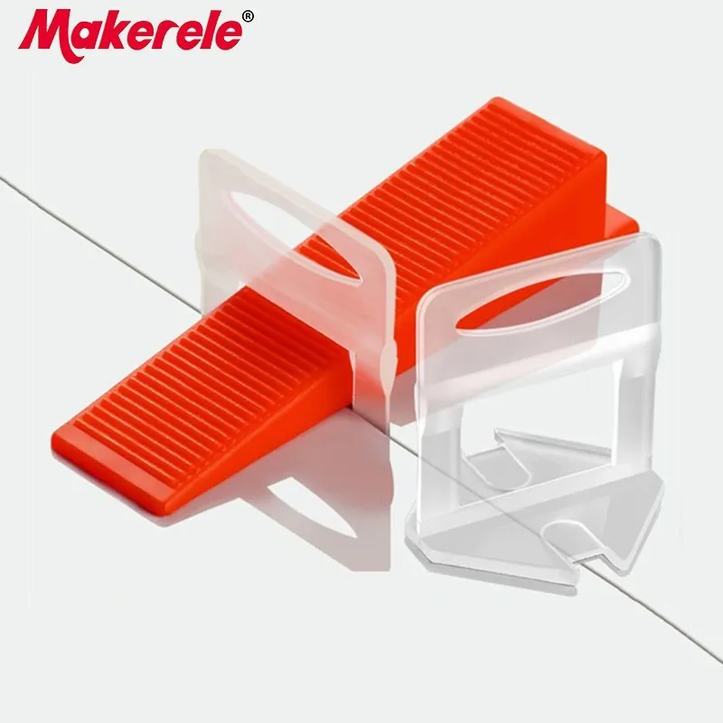 100pcs Tile Leveling System Clips Kit Wall Floor Spacer Tiling Tool 3mm Transparent Disposable PVC Base | Инструменты
