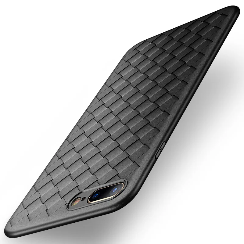 Msvii Woven Phone Case For iPhone 7 Silicone Black 8/6S/6/7 Plus Luxury Brand Back Cover Funda Coque |