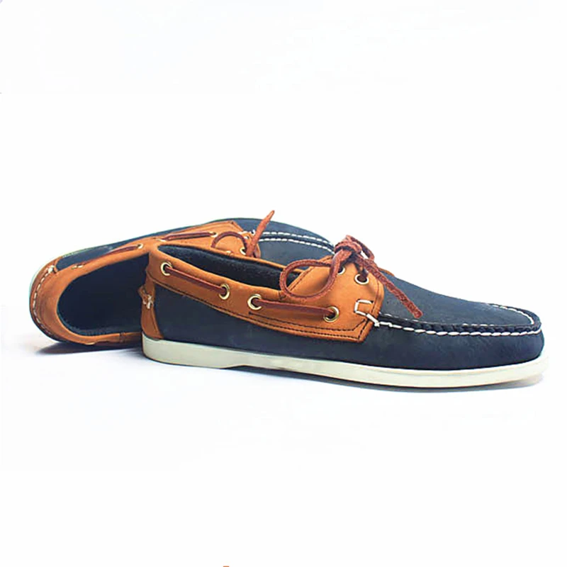 Hot Sale!! Boat Shoes Men Genuine Leather Loafers Mixed Colors Lace Up Driving Car Leisure Man Casual Size 11 12 | Обувь