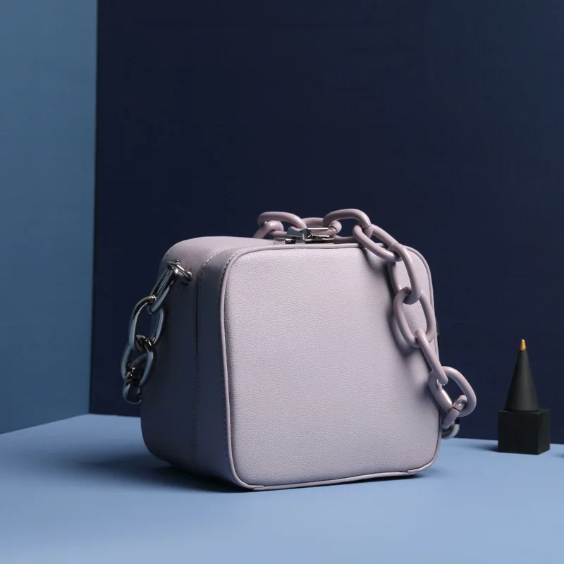 Сумка Witfox с короткими ручками мини бокс для женщин металлические цепи из