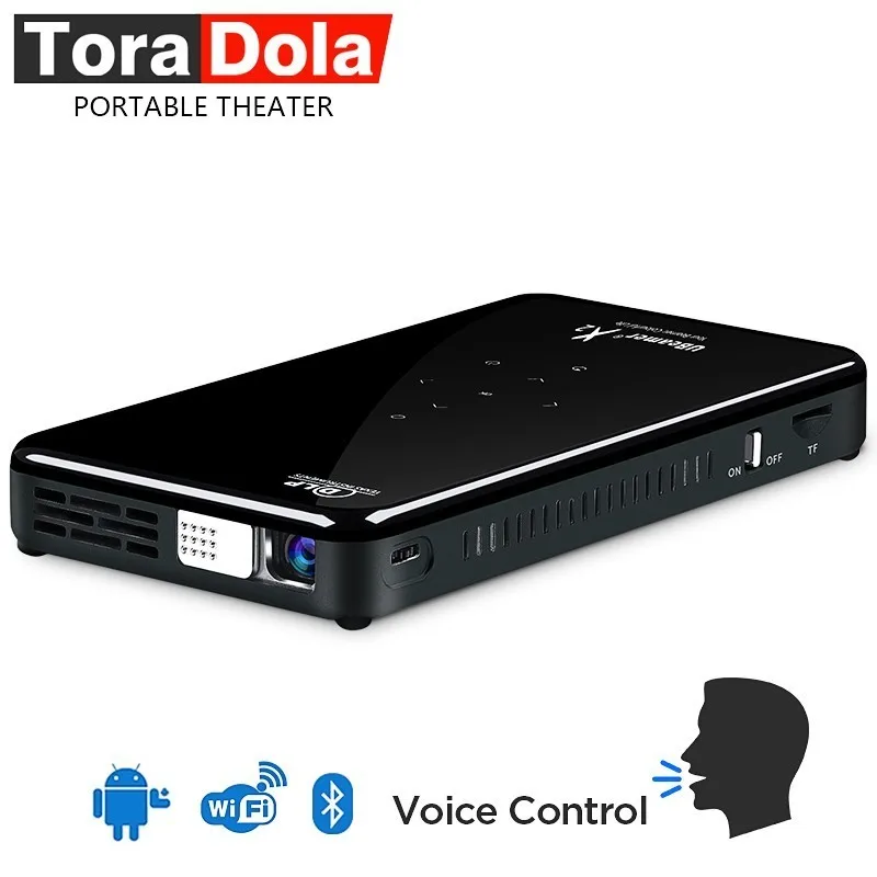 Tora Dola Ubeamer X2 мини проектор Android wifi батарея поддержка 1080 p портативный 3D домашний