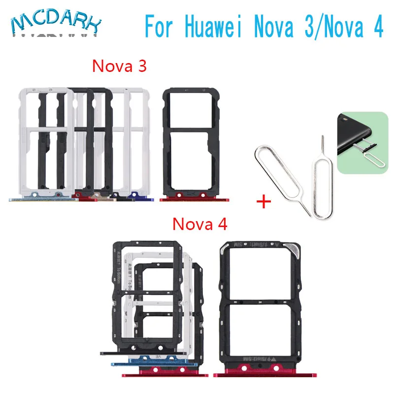 Держатель слота для карты Micro SD Huawei Nova 3 сменный адаптер 4 лоток SIM + инструмент