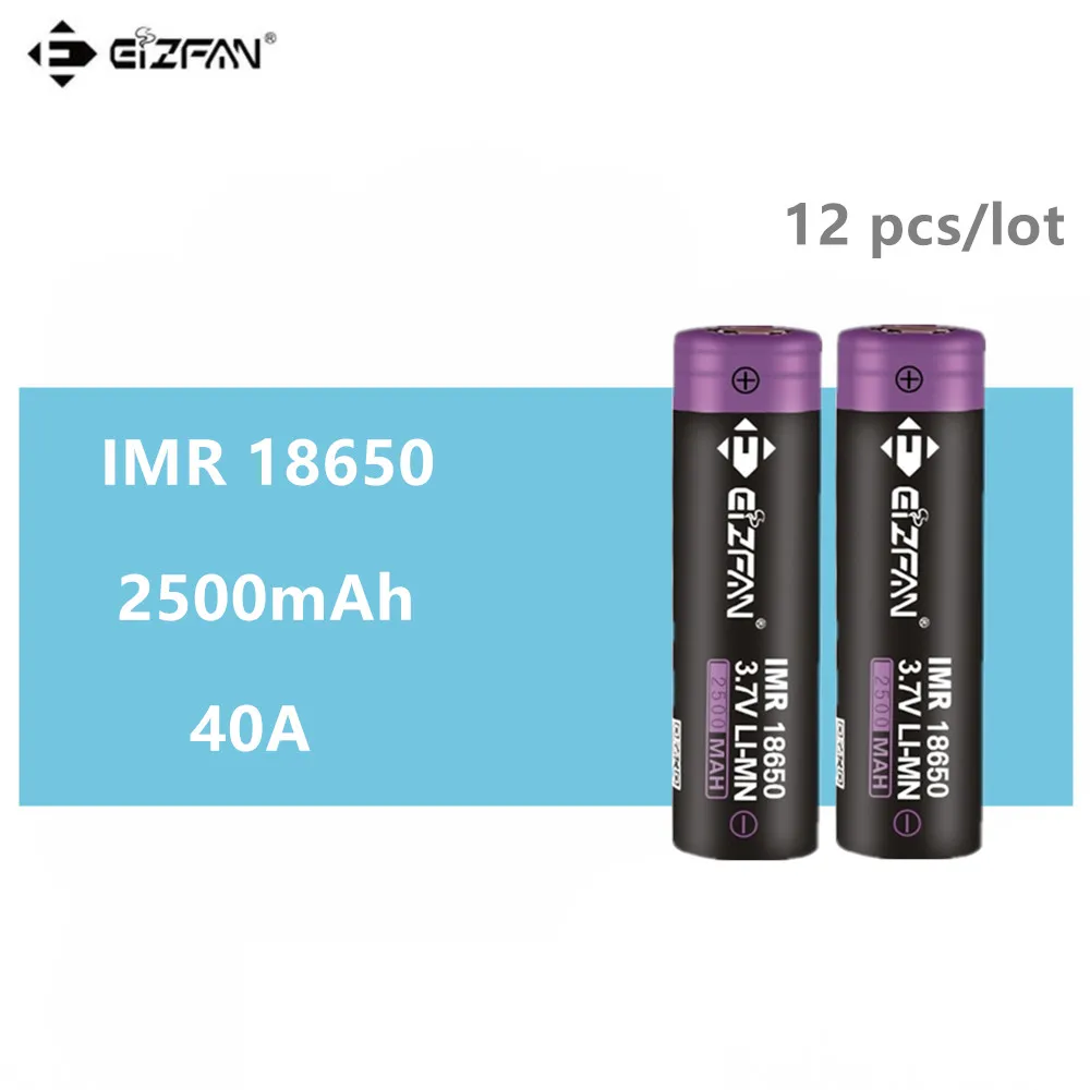 EIZFAN IMR 18650 2500 мАч 40A аккумуляторная батарея EFAN для Vaporesso Joyetech ESPION Eleaf iStick Pico Ehpro Prime Vape