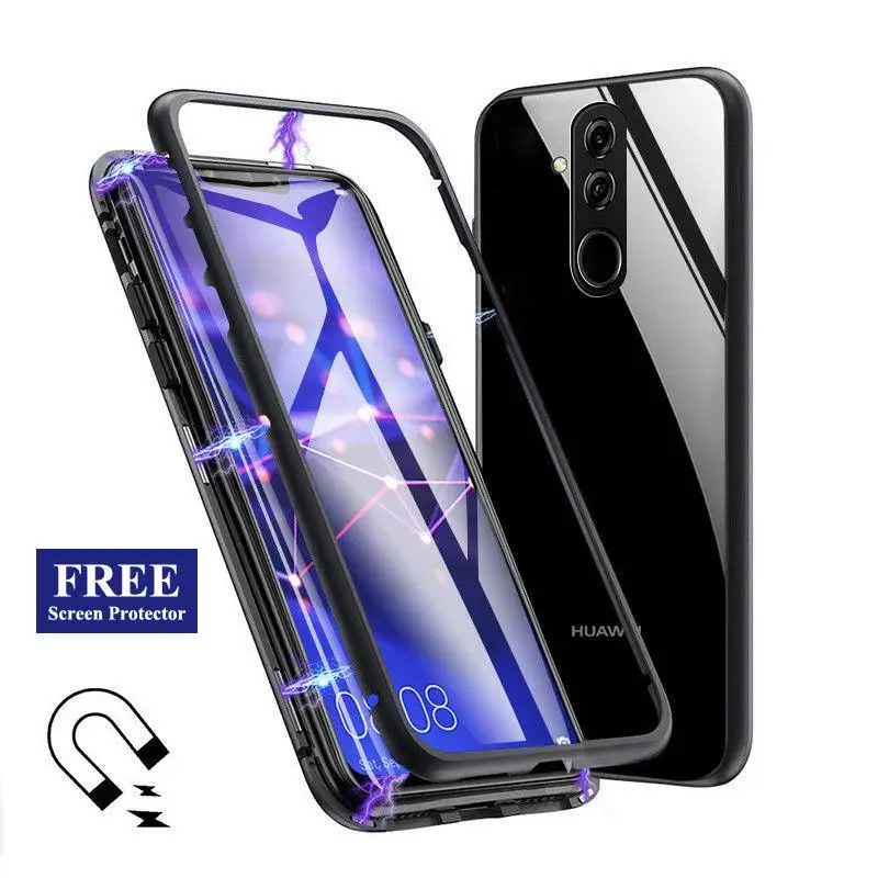 Для huawei mate 20 X P20 Pro Магнитная поглощение металла закаленное стекло задняя крышка |