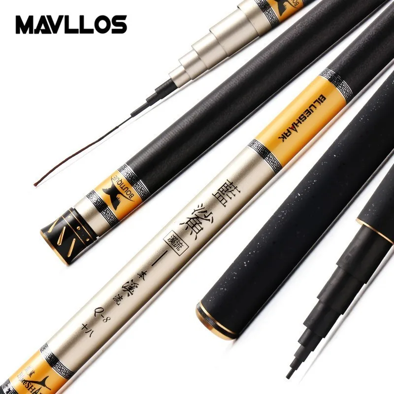 Телескопическая рыболовная удочка Mavllos из углеродного волокна 3 6 7 2 м|fishing pole|carbon
