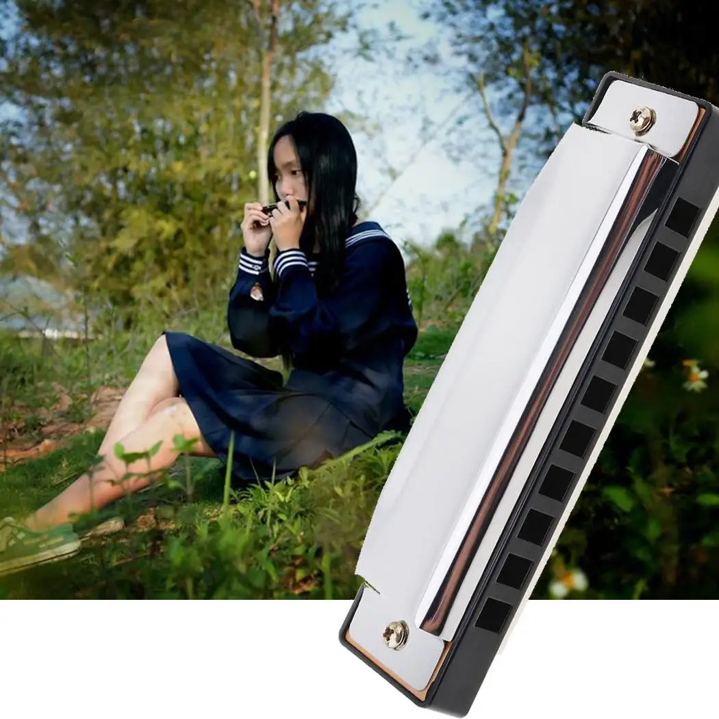 Портативный музыкальный инструмент из нержавеющей стали Harmonica Повседневный
