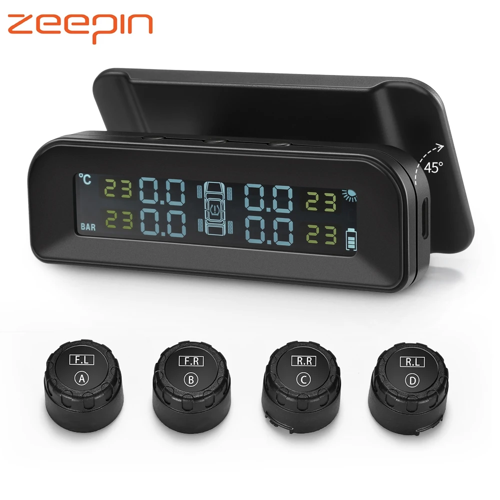 Солнечная мощность USB TPMS автомобильная система контроля давления в шинах тестер