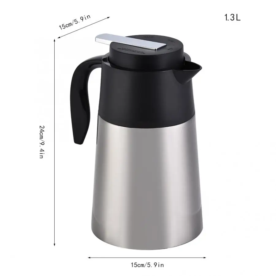 1.3L/1.6LVacuum Insulated Water Double Walled Stainless Steel Thermos Pot Jug Vacuum Insulation Milk Coffee | Дом и сад