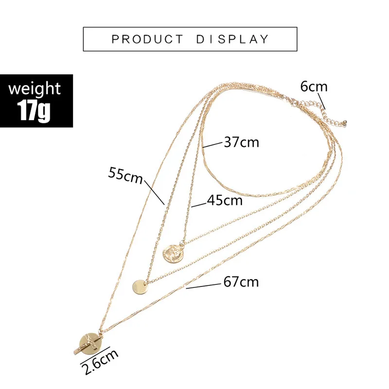 Hot Sale Gold Chains Collares Mujer Religious Style Cross Necklaces Pendants Vintage Boho Jewelry Multilayer Choker Bijoux Femme | Украшения