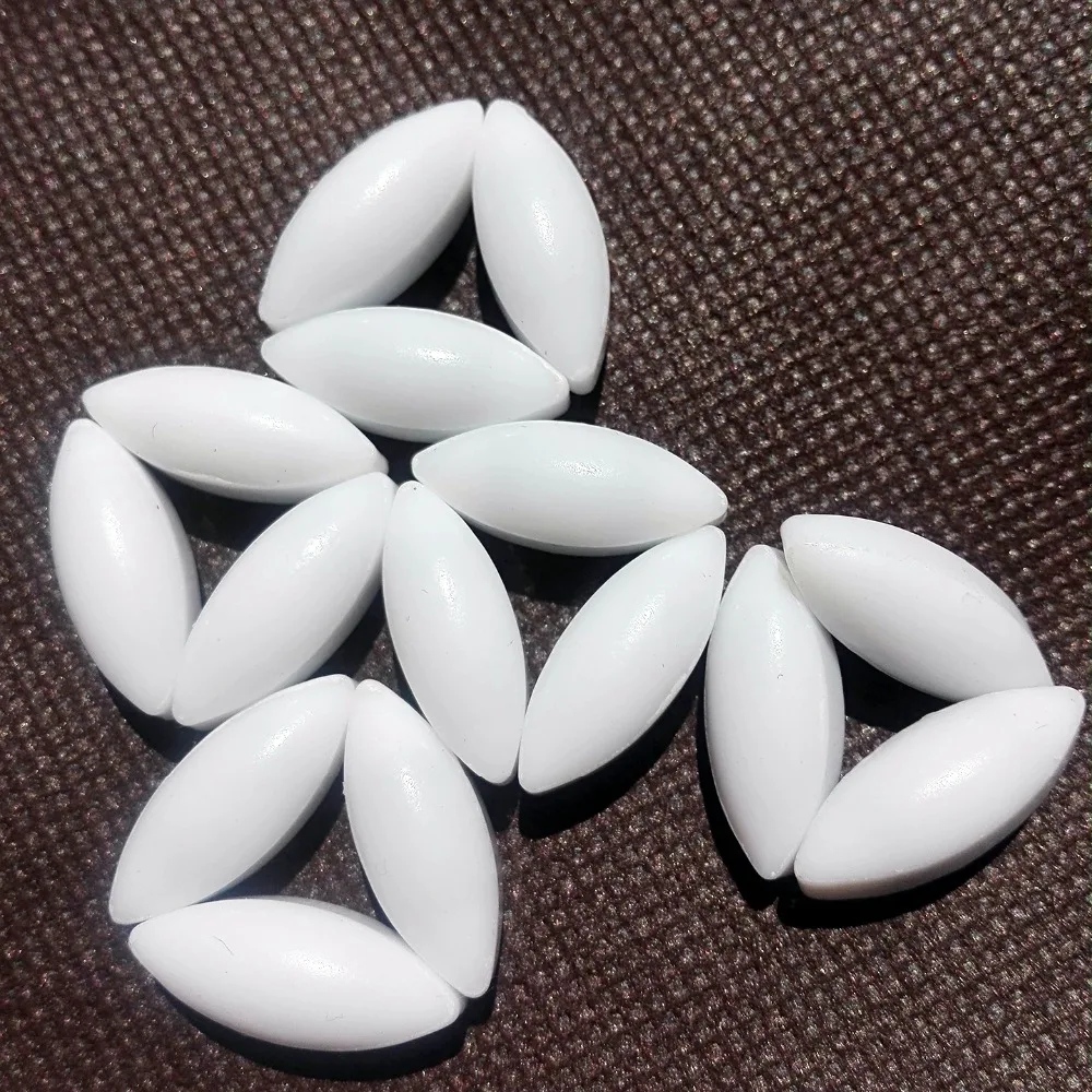 A8x20mm Olive Shape PTFE Magnetic Stirrer Mixer Stir Bars White Color Stirring Rod , 10pcs