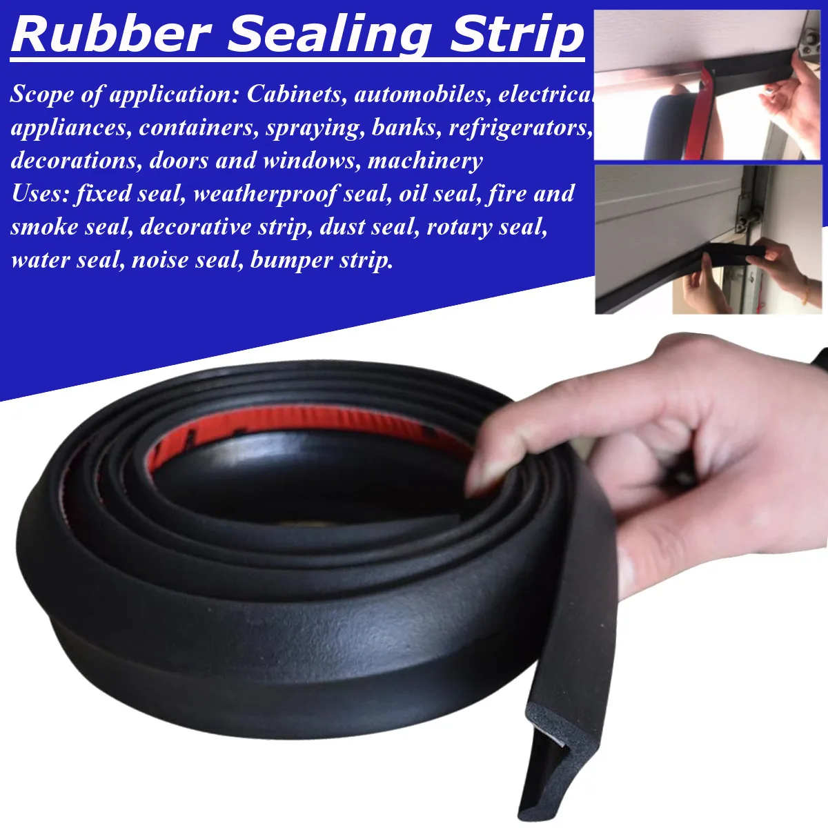 

5M Replacement Garage Door Seal Strip Garage Door Bottom Weather Stripping Rubber Seal Strip Dustproof Windproof Anti Theft Belt