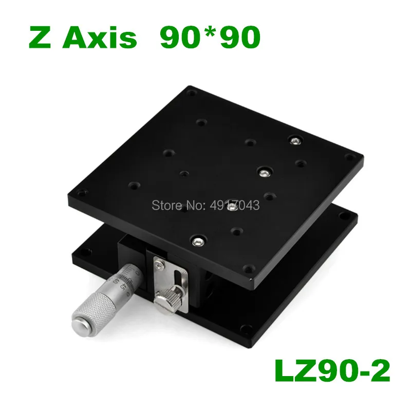 

Free shipping Z axis 90*90mm Z90-2 Displacement Lift Stage Manual fine tuning platform Double Cross rail Sliding Table LZ90-2