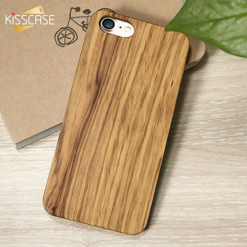 Чехол KISSCASE из натурального бамбукового дерева для iPhone X 8 7 6 6S Plus 5S XS 11 Pro Max XR