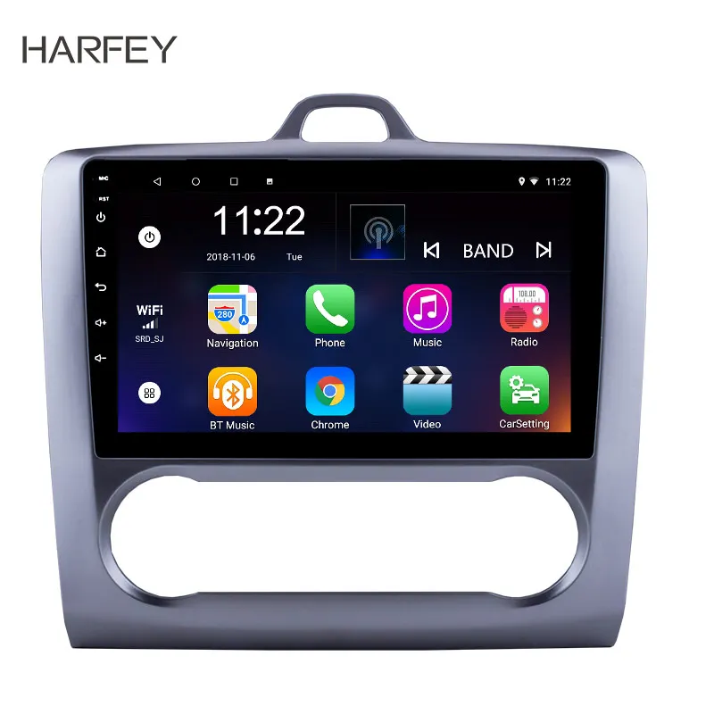 Harfey Android 9 0/8 1 &quot2Din автомобильное радио для Ford Focus Exi на 2004 2005 2006 2007 2008 2009 2010 2011 GPS