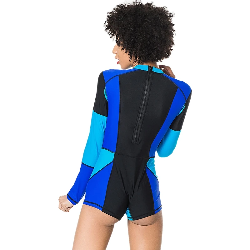 New One Piece Swimsuit Sport Swimwear for Women Bathing Suit Female Swimming Bodysuit Patchwork Vintage Retro Suits | Спорт и