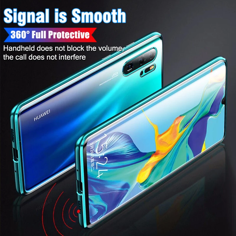 Роскошный защитный металлический магнитный чехол для всего тела huawei P30 Pro 360