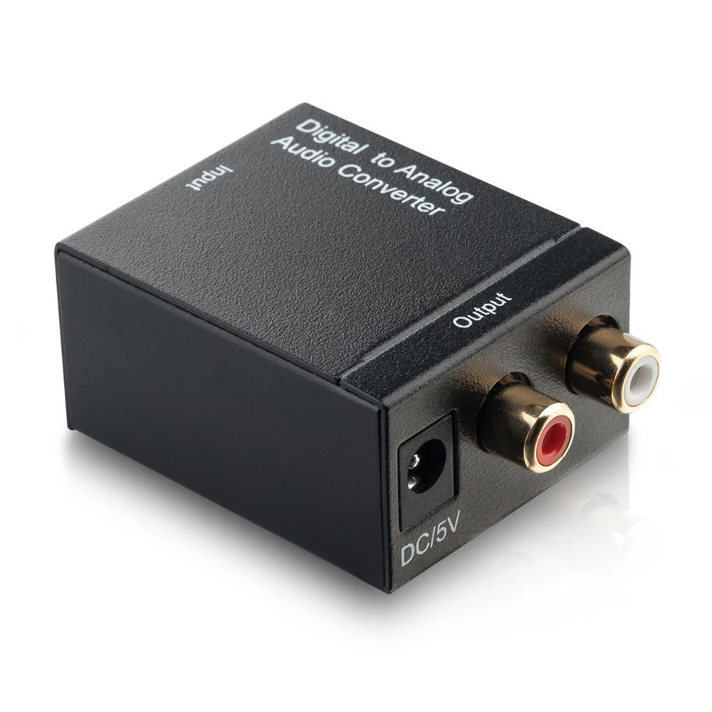 Цифровой оптический коаксиальный в аналоговый RCA аудио конвертер адаптер с