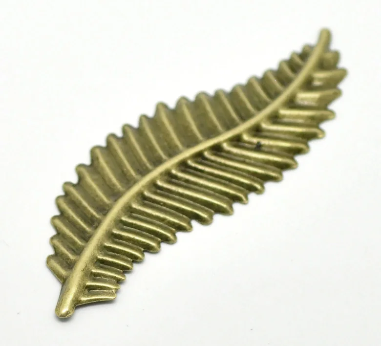 

DoreenBeads 20PCs Antique Bronze Leaf Stamping Embellishments Findings 8.5cmx2.8cm(3 3/8"x1 1/8") (B19433), yiwu