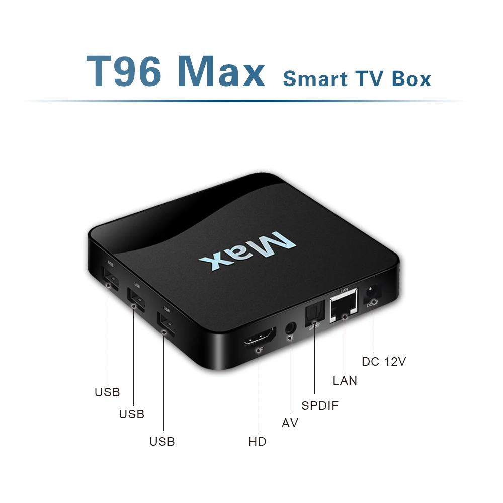 T96 Max Android 8 1 ТВ приставка S905X2 четырехъядерный 2G/4G 16G/32G телеприставка Wifi Bluetooth 4 1000M LAN