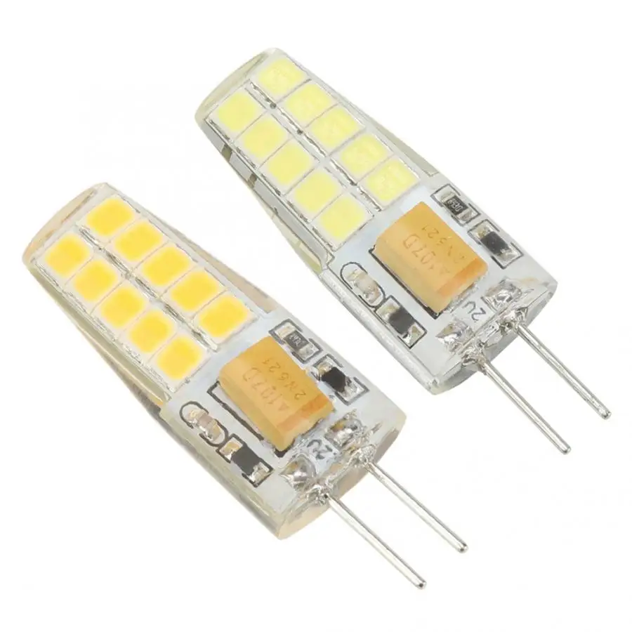 Светодиодная лампа G4 Crystal 3 Вт COB Corn Silicone SMD2835 AC/DC12V 18 15 12 9 6 Вт|Светодиодные лампы и