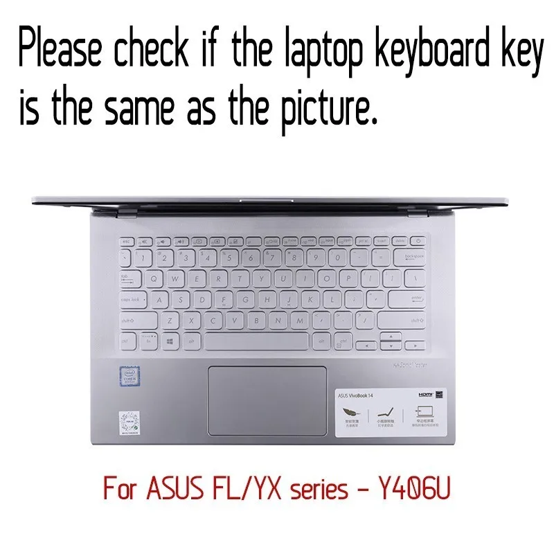 Защитная пленка для ноутбука из ТПУ Asus Y406u 2019 Новая прозрачная Пыленепроницаемая