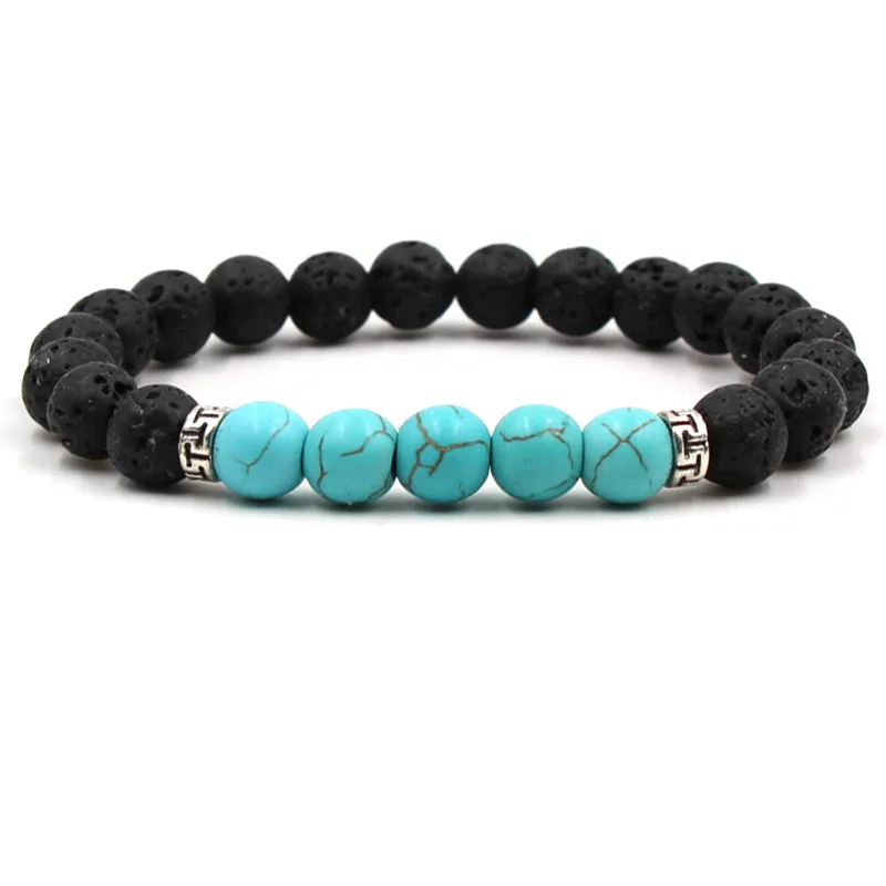 5 Tigereye White Chakras Yoga Stone Elastic Force Bracelet Hand String Beads Bracelets For Women Men Hyperbole lava jewelry | Украшения и