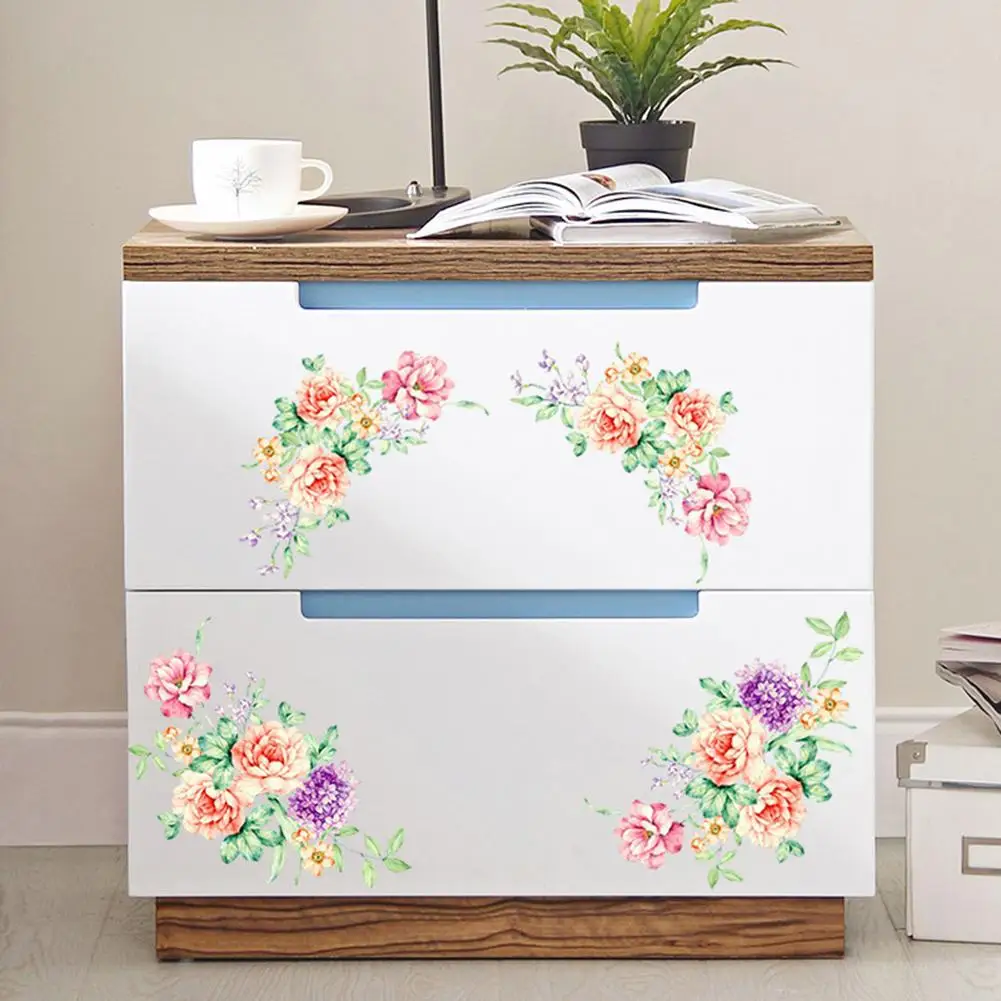 Peony Toilet Sticker Living Room TV Background Wall Art Mural Decal Home Decor | Дом и сад